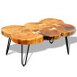 Table basse 35 cm 6 troncs Bois