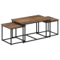 Tables basses gigognes 3 pcs bois massif de teck