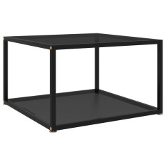 Table basse Noir 60x60x35 cm Verre trempé