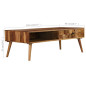 Table basse Bois Sesham massif avec finition miel 110x50x37 cm