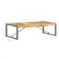 Table basse 140x70x40 cm Bois de manguier brut