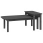 Ensemble 2 tables basses - Bois de pin massif - Gris