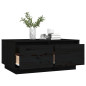 Table basse Noir 80x50x35 cm Bois massif de pin