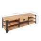 Meuble TV 140 x 40 x 45 cm Bois d'acacia massif