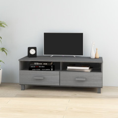 Meuble TV HAMAR Gris foncé 106x40x40 cm Bois massif de pin