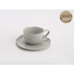 Tasse + sous tasse grise Albane