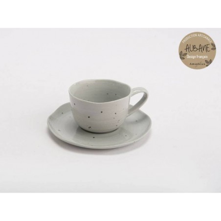 Tasse + sous tasse grise Albane