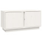 Meuble TV Blanc 80x35x40,5 cm Bois de pin massif